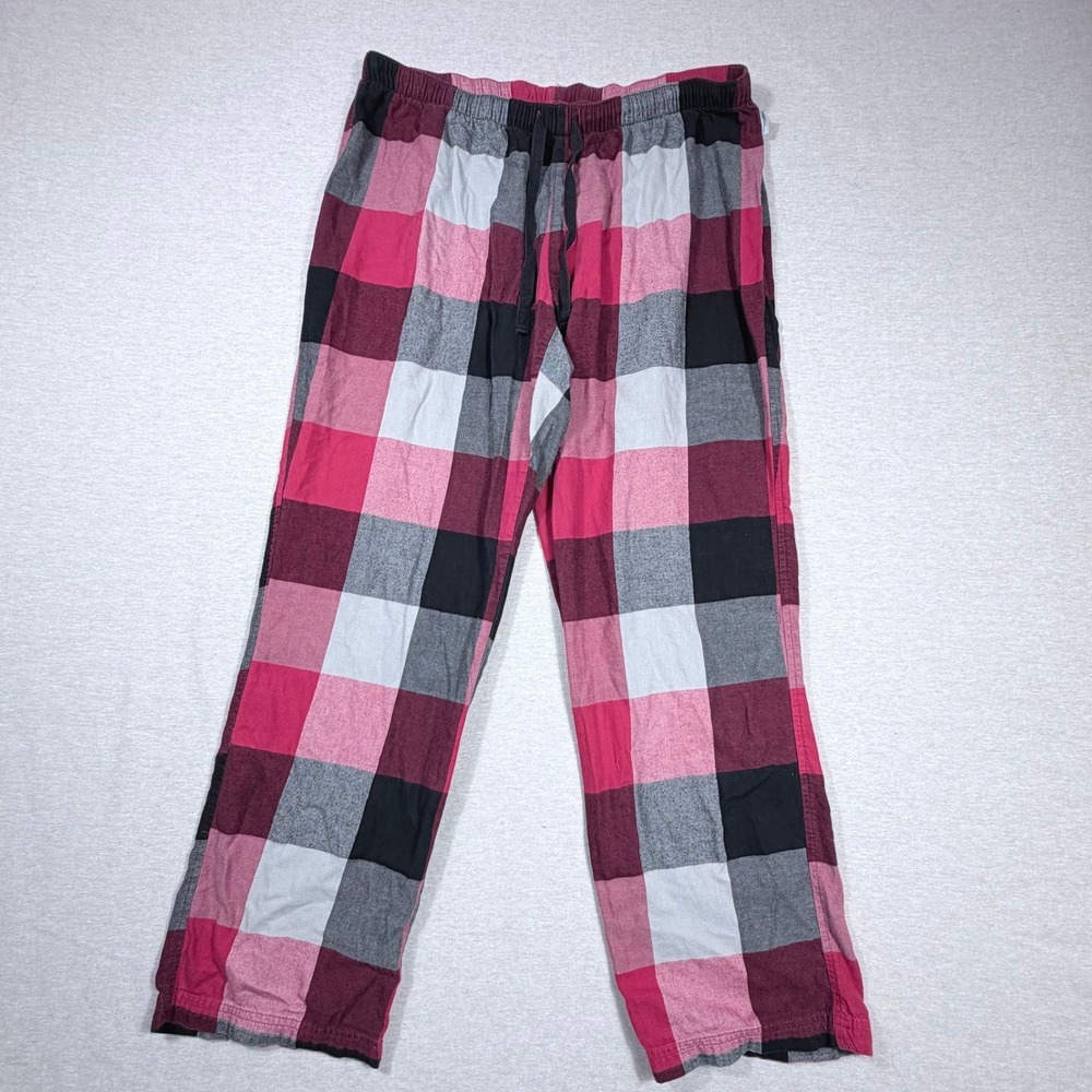 Eddie Bauer Sleepwear Mens Red Black Buffalo Plaid Pajama Lounge Pants Size M